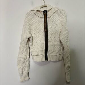 Free People Cream Cable Knit Sweater